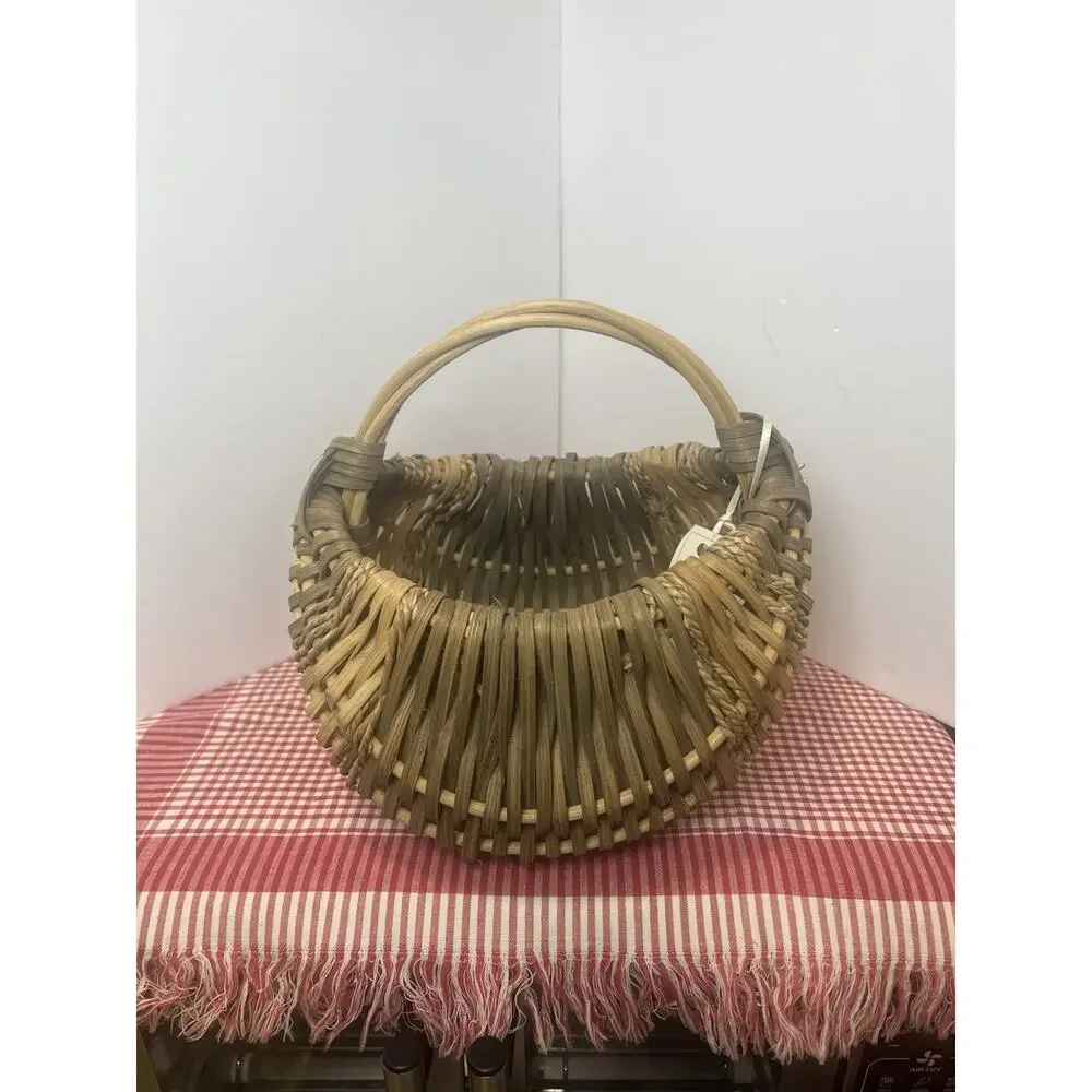 Handmade Vera Oxendine Basket Charleston SC Split Reed Folk Art Primitive